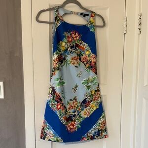 Maje Floral Blue Backless Sleeveless Dress